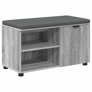 vidaXL Banc d'entr&eacute;e avec coussin Gris Sonoma 80 x 38 x 46 cm