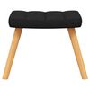 vidaXL Chaise &agrave; bascule avec tabouret Noir Tissu