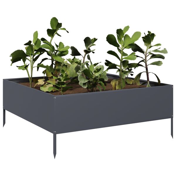 vidaXL Lit surélevé de jardin anthracite 100x100x25 cm acier