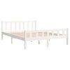 vidaXL Cadre de lit sans matelas blanc bois de pin massif