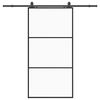 vidaXL Porte coulissante kit de quincaillerie noir 102x205cm verre ESG