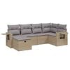 vidaXL Salon de jardin avec coussins 6pcs m&eacute;lange beige r&eacute;sine tress&eacute;e