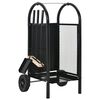 vidaXL Portant de bois de chauffage Noir 30 x 35 x 81 cm Acier