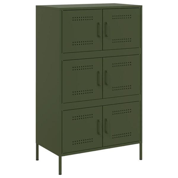 vidaXL Buffet haut vert olive 68x39x113 cm acier
