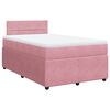 vidaXL Sommier &agrave; lattes de lit avec matelas rose 120x190 cm velours
