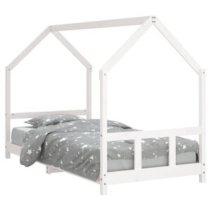vidaXL Cadre de lit pour enfants blanc 90x200 cm bois de pin massif