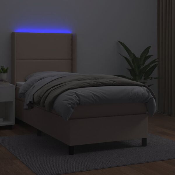 vidaXL Sommier &agrave; lattes de lit matelas LED Cappuccino 80x200cm