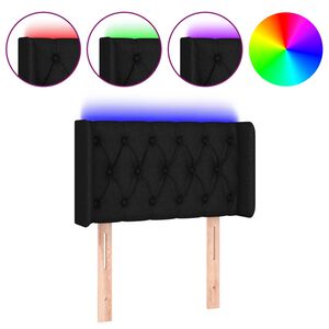 vidaXL T&ecirc;te de lit &agrave; LED Noir 83x16x78/88 cm Tissu