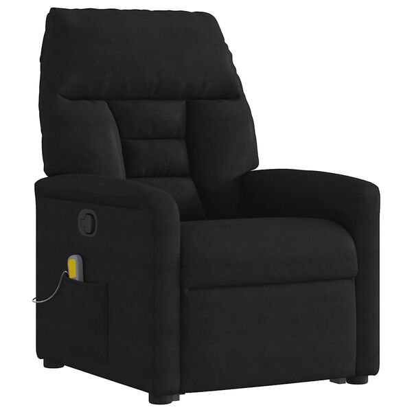 vidaXL Fauteuil inclinable de massage noir tissu microfibre