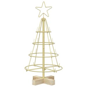 vidaXL Arbre en c&ocirc;ne de No&euml;l KUOPIO 60 cm Acier Dor&eacute;
