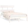 vidaXL Cadre de lit sans matelas blanc 135x190 cm bois massif