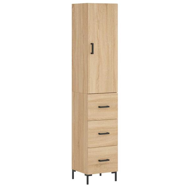vidaXL Buffet haut Ch&ecirc;ne sonoma 34,5x34x180 cm Bois d'ing&eacute;nierie