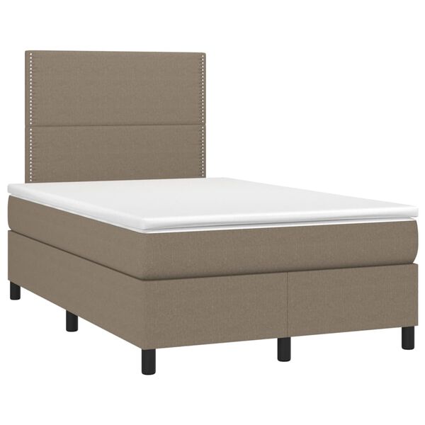vidaXL Sommier &agrave; lattes de lit avec matelas Taupe 120x200 cm Tissu