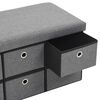 vidaXL Banc de rangement pliable Faux lin 76 x 38 x 38 cm Gris fonc&eacute;