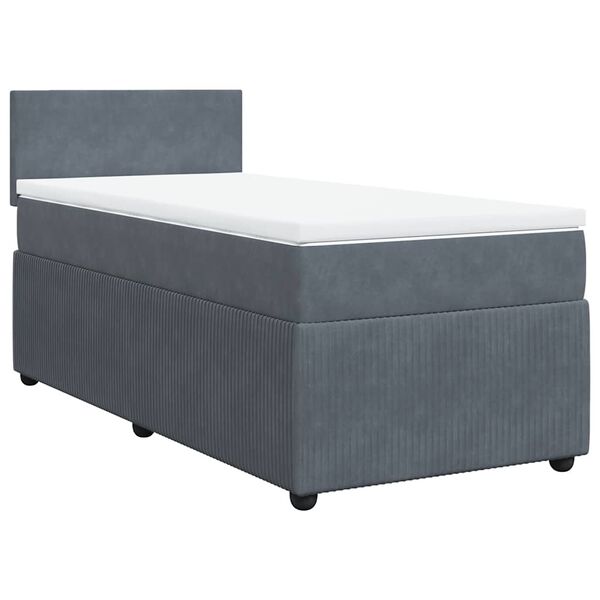 vidaXL Sommier &agrave; lattes de lit avec matelas Gris fonc&eacute; 100x200 cm