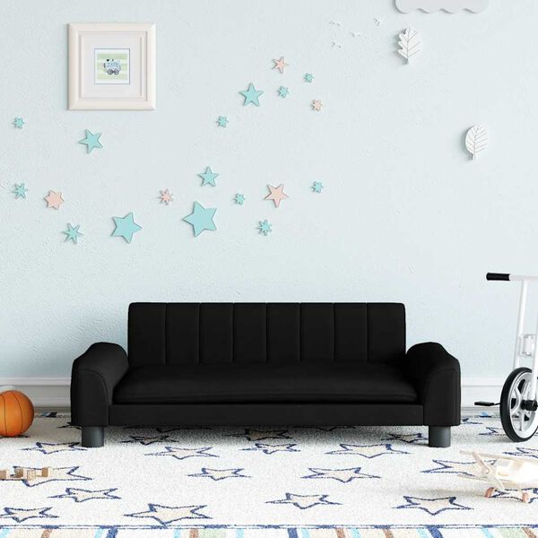vidaXL Canap&eacute; pour enfants noir 90x53x30 cm tissu