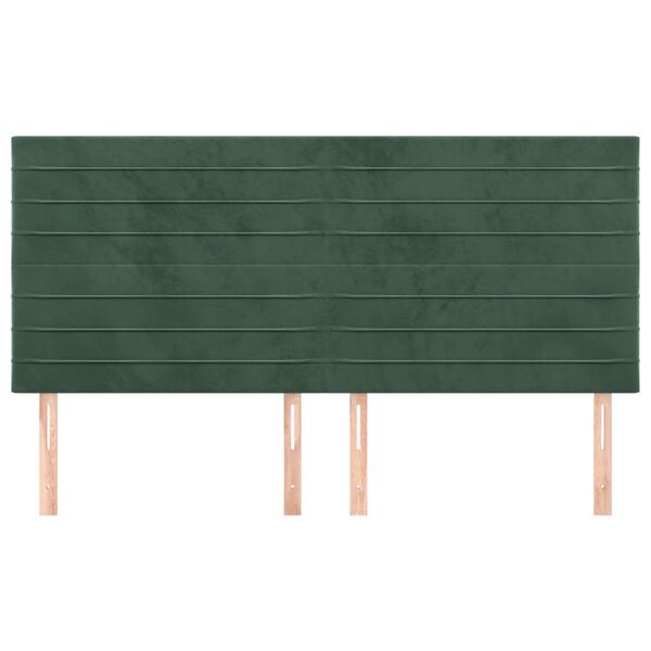 vidaXL T&ecirc;te de lit Vert fonc&eacute; 160x5x118/128 cm Velours