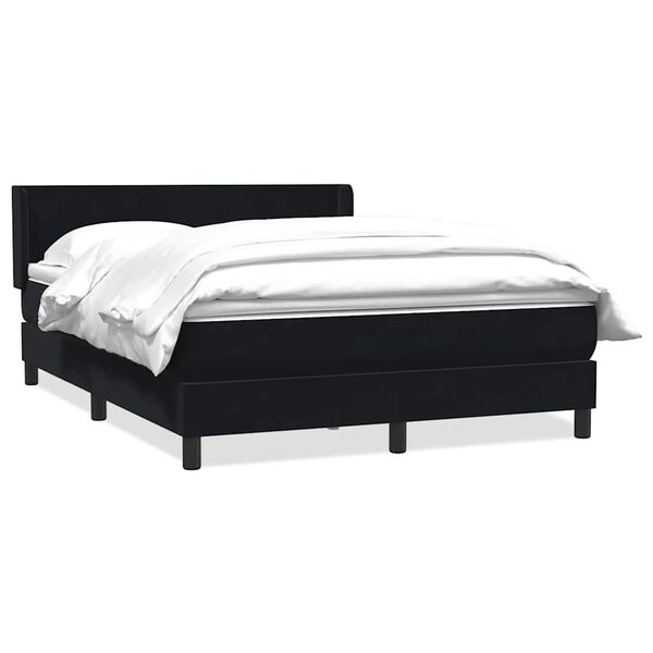vidaXL Sommier &agrave; lattes de lit avec matelas noir 160x220 cm velours