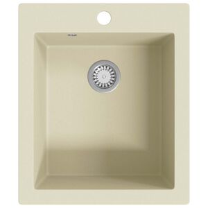 vidaXL &Eacute;vier de cuisine Granit Seul lavabo Beige
