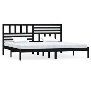 vidaXL Cadre de lit sans matelas noir bois massif de pin 200x200 cm