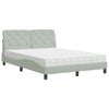vidaXL Lit avec matelas gris clair 140x190 cm velours