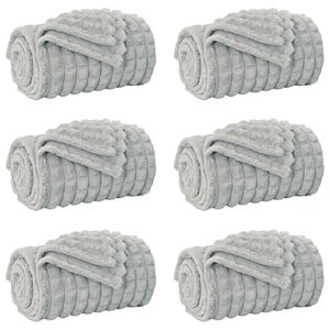 vidaXL Couvertures &agrave; jeter 6 pc Gris 200 x 150 cm 4.5 kg Toison