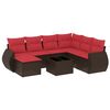 vidaXL Ensemble de canap&eacute; de jardin 8 pcs avec coussins marron r&eacute;sine tress&eacute;e