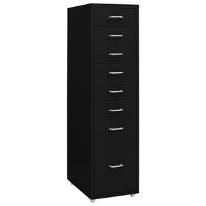 vidaXL Classeur mobile Noir 28x41x109 cm M&eacute;tal