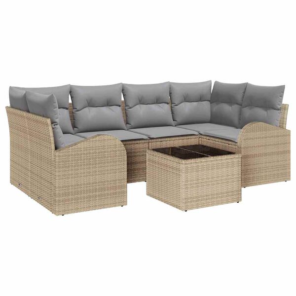 vidaXL Ensemble de canap&eacute; de jardin Beige 55 x 55 x 37 cm polyrotin