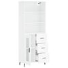 vidaXL Buffet haut Blanc 69,5x34x180 cm Bois d'ingénierie