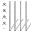 vidaXL 4 pieds de table r&eacute;glables en hauteur 1100 mm Chrom&eacute;