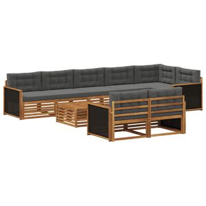 vidaXL Ensemble de canap&eacute;s d'ext&eacute;rieur avec coussin 9 pcs