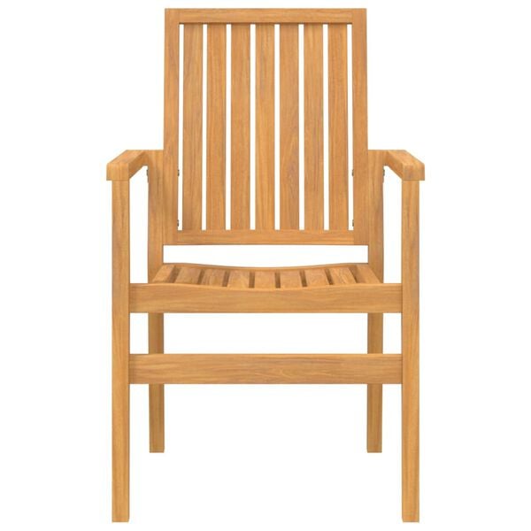 vidaXL Chaises de jardin empilables lot de 4 56,5x57,5x91 cm bois teck