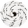 vidaXL Corde de bateau tress&eacute; Blanc 16 mmx25 m Polyester