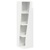 vidaXL Meuble d'angle 27,5x27x102cm Bois d'ing&eacute;nierie Blanc brillant