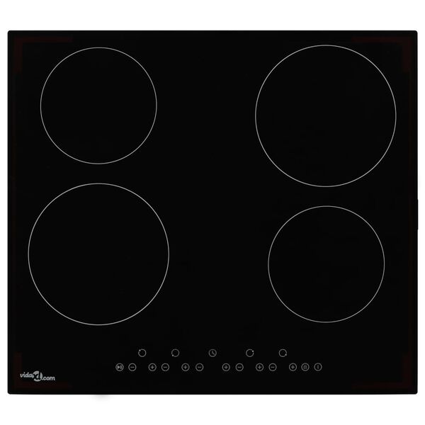 vidaXL Plaque de cuisson C&eacute;ramique 4 br&ucirc;leurs Contr&ocirc;le tactile 6000 W