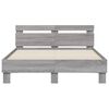 vidaXL Cadre de lit avec LED sans matelas sonoma gris 135x190 cm