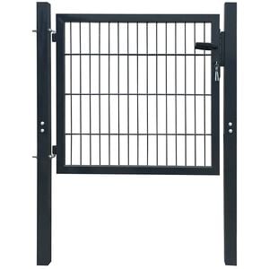 vidaXL Portail de cl&ocirc;ture en acier anthracite 100x100 cm