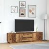 vidaXL Meuble TV avec &eacute;clairage LED vieux bois 193,5x41x50 cm