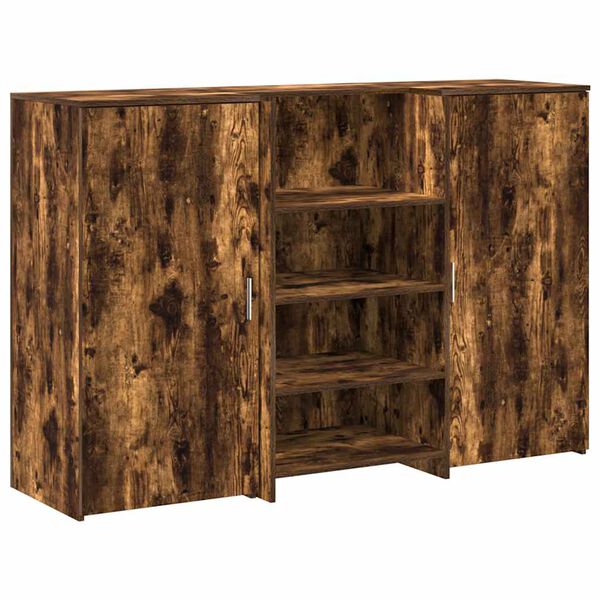 vidaXL Bureau de réception chêne fumé 155x50x103,5cm bois d'ingénierie