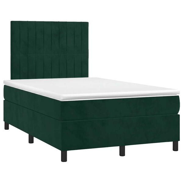 vidaXL Sommier &agrave; lattes de lit avec matelas vert fonc&eacute; 120x190 cm
