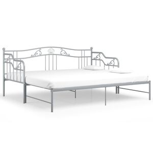 vidaXL Cadre de canap&eacute;-lit extensible sans matelas gris m&eacute;tal 90x200cm