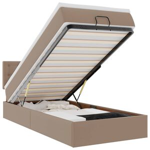 VidaXL Lit ottoman et matelas cappuccino 80x200 cm similicuir