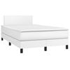 vidaXL Sommier &agrave; lattes de lit avec matelas blanc 120x190cm similicuir