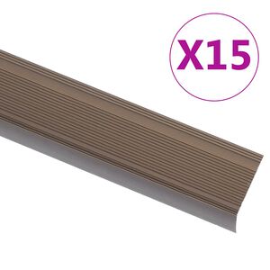 vidaXL Nez de marche forme en L 15 pcs aluminium 90 cm marron