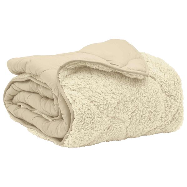 vidaXL Duvet d'&eacute;t&eacute; simple Matelass&eacute; Cr&egrave;me 135 x 200 cm