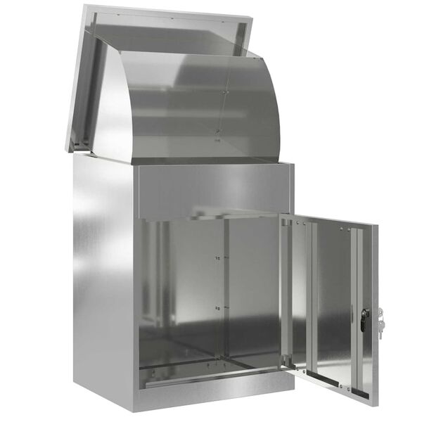 vidaXL Bo&icirc;te de d&eacute;p&ocirc;t de colis Noir 47,5 x 38 x 59 cm Acier galvanis&eacute;