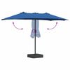 vidaXL Parasol de jardin Bleu 385 x 209 x 244 cm tissu