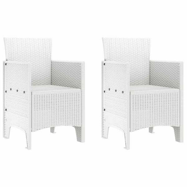 vidaXL Chaise de jardin 2 pcs Blanc 53 x 49 x 85 cm Polypropyl&egrave;ne