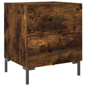 vidaXL Table de chevet ch&ecirc;ne fum&eacute; 40x35x47,5 cm bois d&rsquo;ing&eacute;nierie